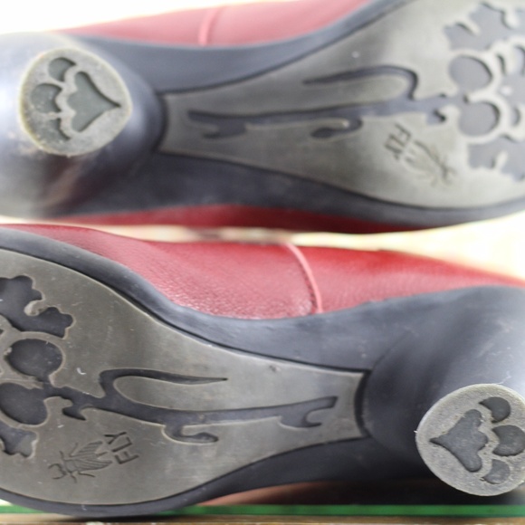 Fly London Red Leather Ankle Boots - Picture 11 of 16